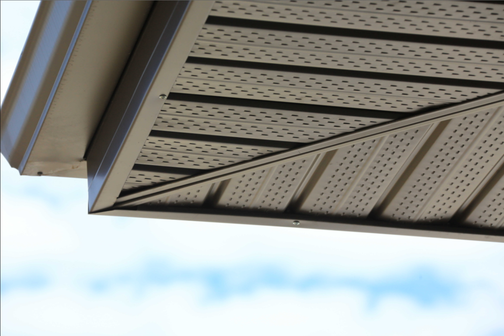 up close view of personalized soffit installation on a residential home in Tampa