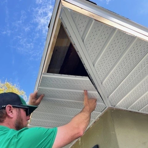 Westfall Roofing roofing contractors Installing New Soffits on a Tampa home