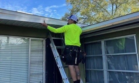 Westfall Roofing Installing New Fascia on a Sarasota home