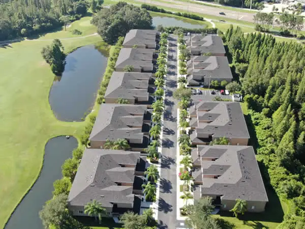 New shingle roofs on a condominium community in Central Florida